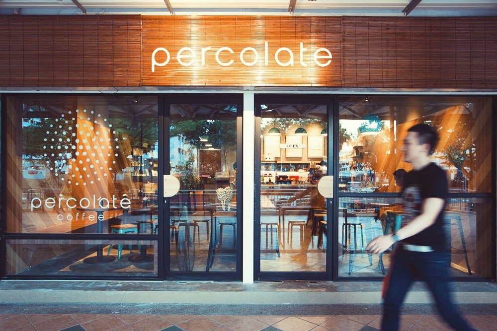 Shop front of Percolate Coffee